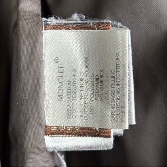 Vintage Moncler Long Down Puffer Coat Jacket Size 3 Knee length Brown Quilted - Picture 9 of 15